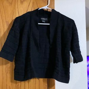 Sweater bundle. Black Liz Claiborne short cardigan.  Striped Maurice’s sweater